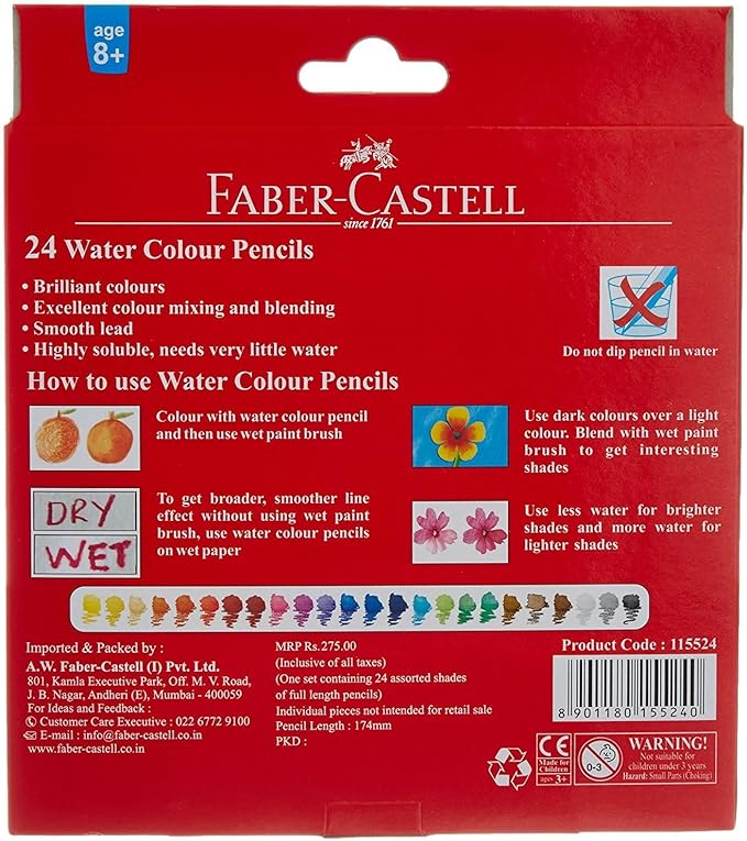 Faber-Castell Watercolor Pencils (24 color) Premium Quality Art Supplies Originals