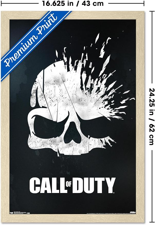Call of Duty - Skull Wall Poster, 22.4L" x 14.7W", Blonde Framed Version