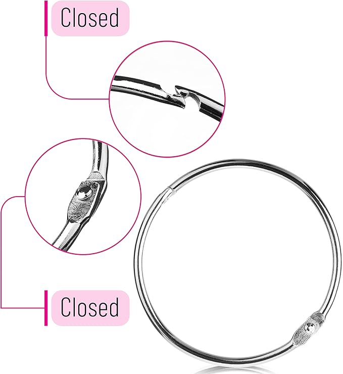 Mr. Pen- Loose Leaf Binder Rings for Index Cards, 3 Inch, 24 Pack, Metal Rings for Index Cards