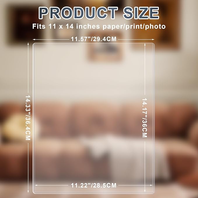 AKONEGE 5PCS 11" x 14" Rigid Print Protectors Hard Plastic Sheet Page Protectors Heavy Duty Top Loading Menu Covers Poster Sleeves Clear Plastic Paper Sleeves for Magazine Prints Photo Document