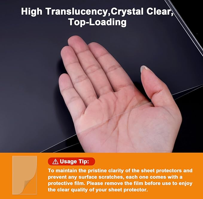 Ndsox 10 Pack 8.5" x 14" Rigid Print Protectors Clear Hard Plastic Sheet Protectors Top-Loading Rigid Menu Covers for Legal Size Paper, Documents, Photo, Posters, Prints, Artworks, Birth Certificates