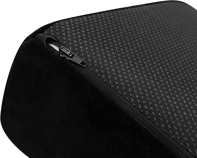 Amazon Basics Foam Foot Rest for Under Desk, Supportive Stool for Home and Office with Washable Cover, 5.1 x 10.2 x 17.3 in, Black