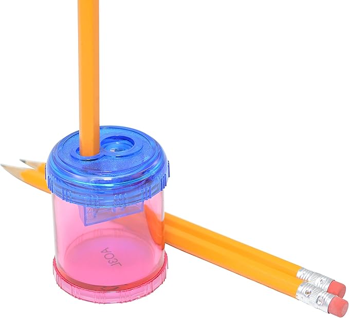 Westcott Plastic Manual Pencil and Crayon Sharpener, Assorted Colors (12202), single