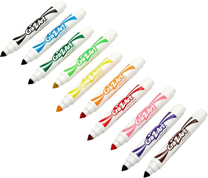Cra-Z-Art Classic Super Washable Markers, Broad Tip, Assorted Barrel, Assorted Ink, Pack Of 10 Markers