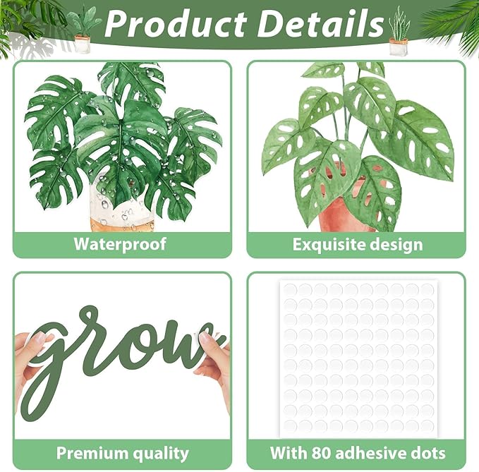 Spring Greenery Classroom Bulletin Board Decorations Potted Plant Bulletin Board Set Motivational Let’s Grow Green Leaves Cutouts for Wall Decor Elementary Back to School Teacher Supplies