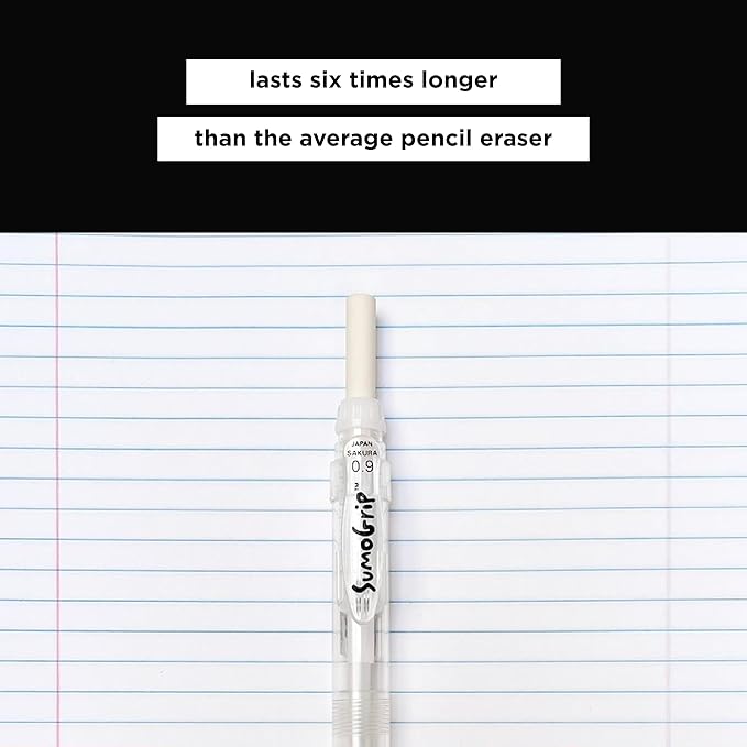 SAKURA 50250 SumoGrip Mechanical Pencil Eraser Refill, 3 / Pack - White