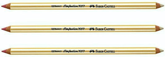 Faber-Castell Eraser Pencil - Perfection art eraser pencils for drawing, artist supplies, Dual function for erasing Ink and colored pencils - 3 Pack