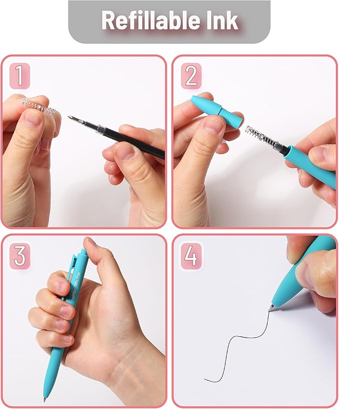 Mr. Pen- Retractable Gel Pens, 12 Pack, Black Ink Gel Pens, Pastel Barrels, Fast Dry, Gel Pen Fine Point 0.7mm