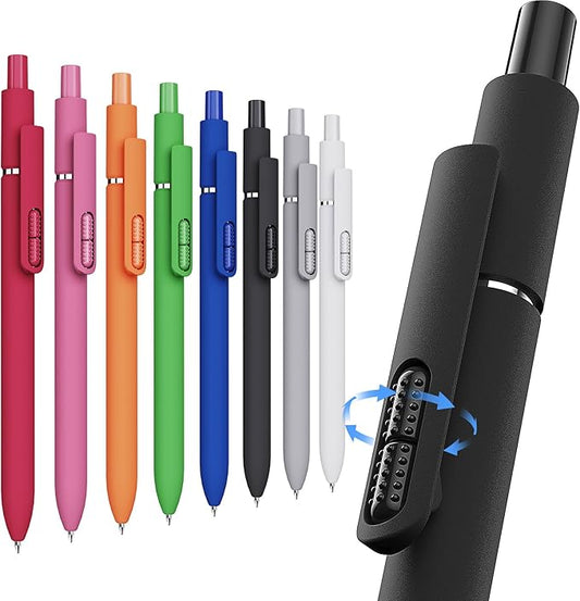 8-Pack 1mm Ballpoint Pens, Black Ink Smooth Writing Retractable Pens for Journaling, High-end Comfort Grip Ball Point Pen School & Office Supplies for Men Women