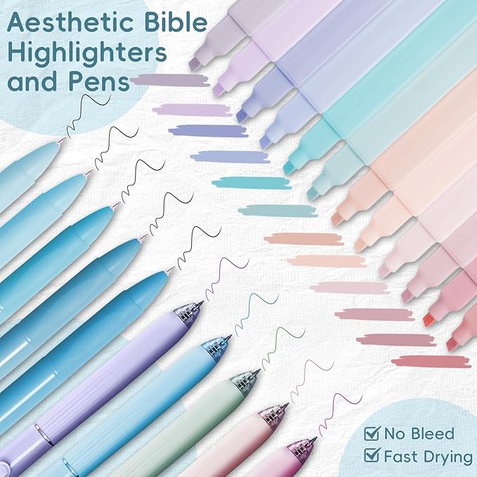XKDOUS Bible Study Supplies Journaling Kit for Women, Bible Study Kit Journaling Supplies Includes Prayer Journal, Highlighters, Emergency Card, Pencil Case and More, Christian Gifts for Women, Blue