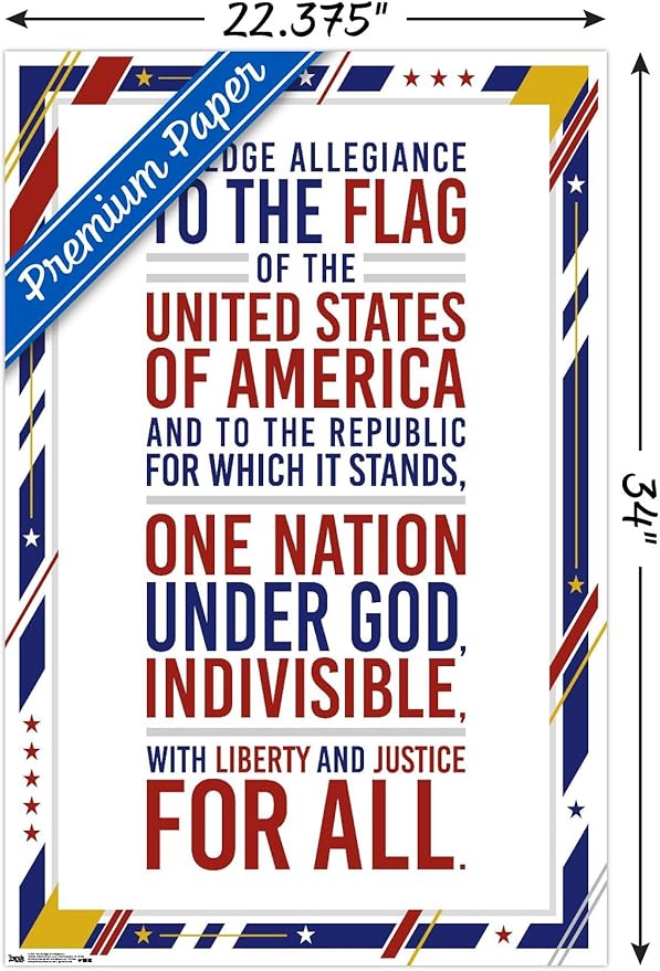 Trends International The United States Of America - Pledge Of Allegiance Wall Poster, 22.375" x 34", Premium Unframed Version
