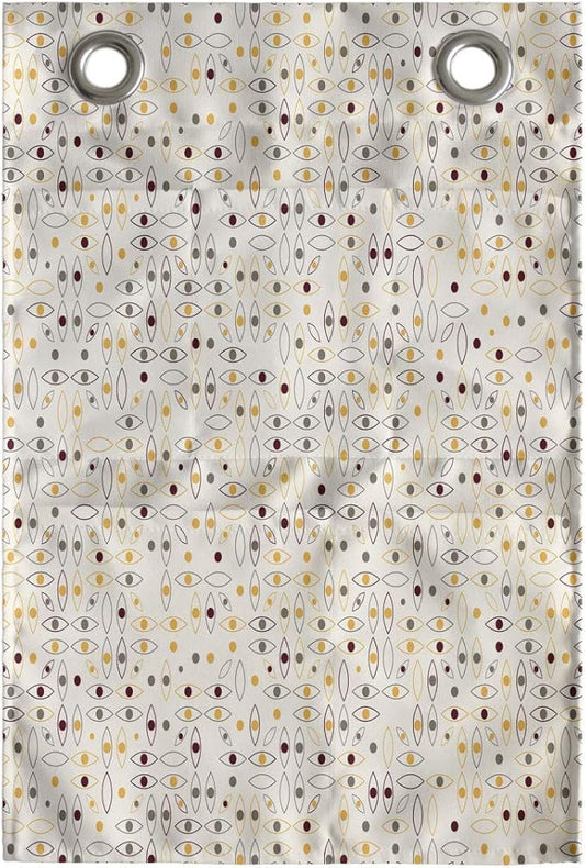 Ambesonne Abstract Hanging Pocket Organizer, Geometric Eye Motifs or Circular Mini, Printed Polyester Storage Bag with Pockets, 14" x 20", Eggshell Maroon
