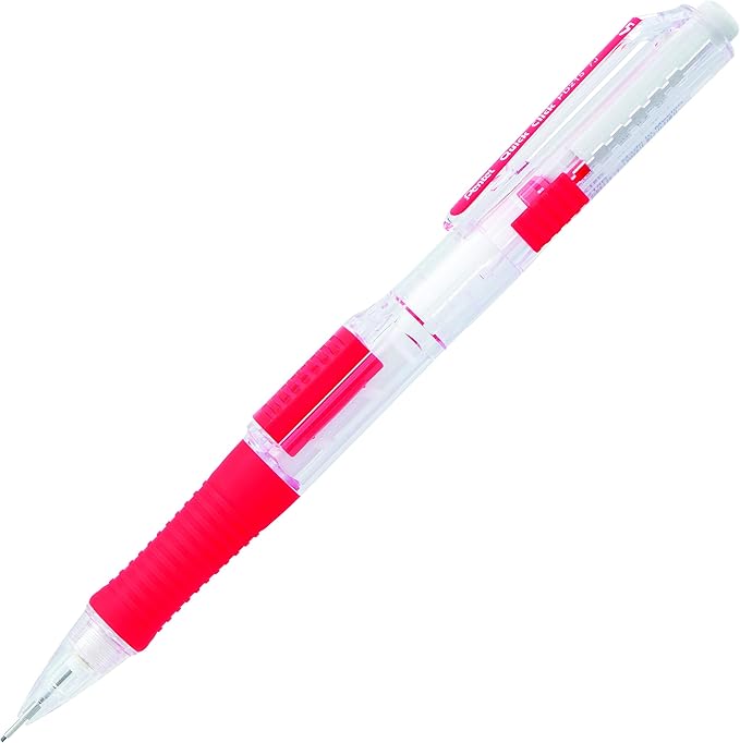 Pentel QUICK CLICK Mechanical Pencil (0.5mm), Red Barrel, Box of 12 Pencils (PD215B)