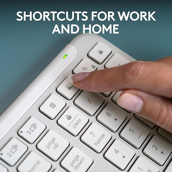 Logitech Signature Slim K950 Wireless Keyboard, Sleek Design, Switch Typing Between Devices, Quiet Typing, Bluetooth, Multi-OS, Windows, Mac, Chrome - Off-White
