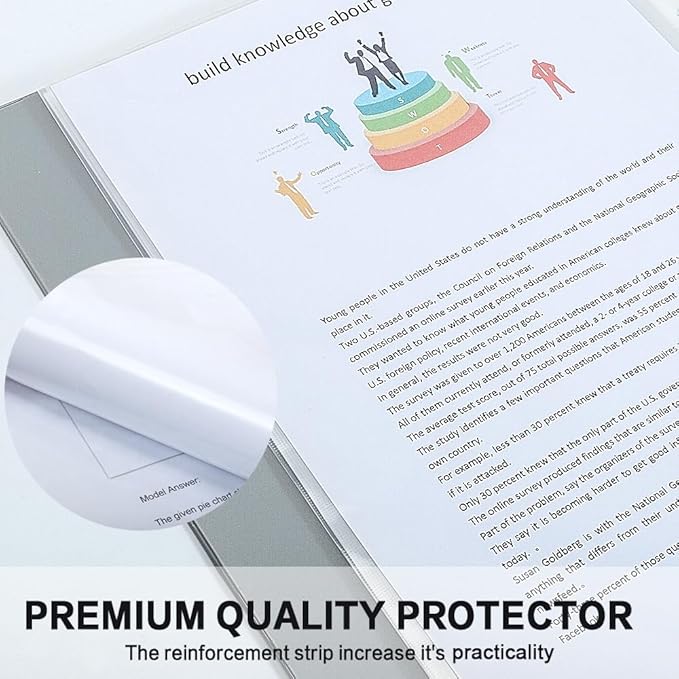 Sheet Protectors, HERKKA 900 Pack Heavy Duty Clear Plastic Page Protectors Sheet Reinforced 11-Hole Fit for 3 Ring Binder Fits Standard 8.5 x 11 Paper, 9.25 x 11.25 Top Loaded, Acid Free