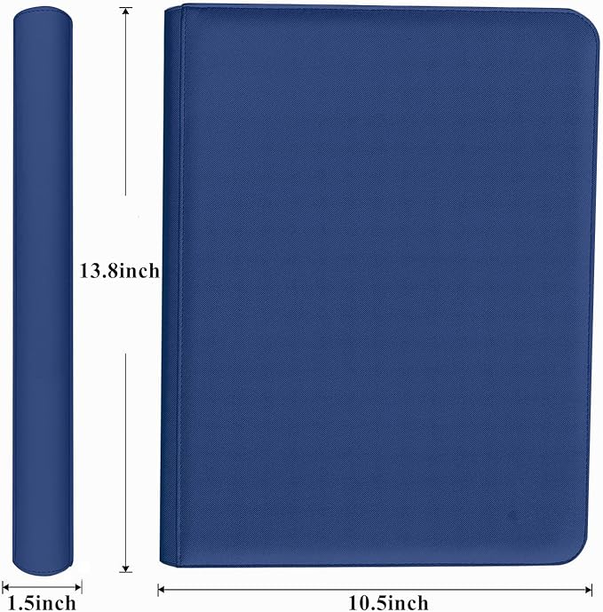 Premium 9-Pocket Zippered Trading Card Binder, 540 Pockets Double-Sided Side-Loading Card Organizer Album, PU Leather Card Holder Protector for MTG, TCG, Sports Cards (Blue)