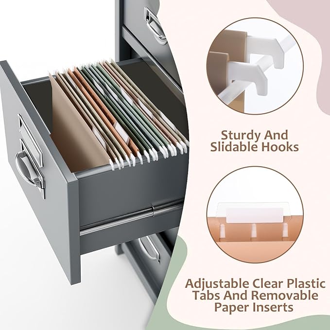gisgfim 16pack Poly Plastic Hanging File Folders Letter Size 11.8 x 8.85 Inches File Folders Filing Cabinet Organizer Ideal for Home and Office Organization and Papers Classification Morandi Colors