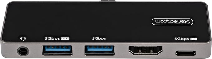 USB C Multiport Adapter - USB-C to 4K 60Hz HDMI 2.0, 100W Power Delivery Pass-Through Charging, 3-Port USB 3.0 Hub, Audio - USB-C Mini Dock - Portable USB Type-C Travel Dock