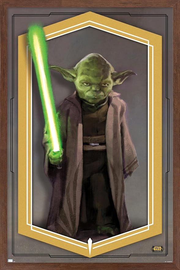 Trends International Star Wars: The High Republic - Yoda Wall Poster, 22.375" x 34", Mahogany Framed Version