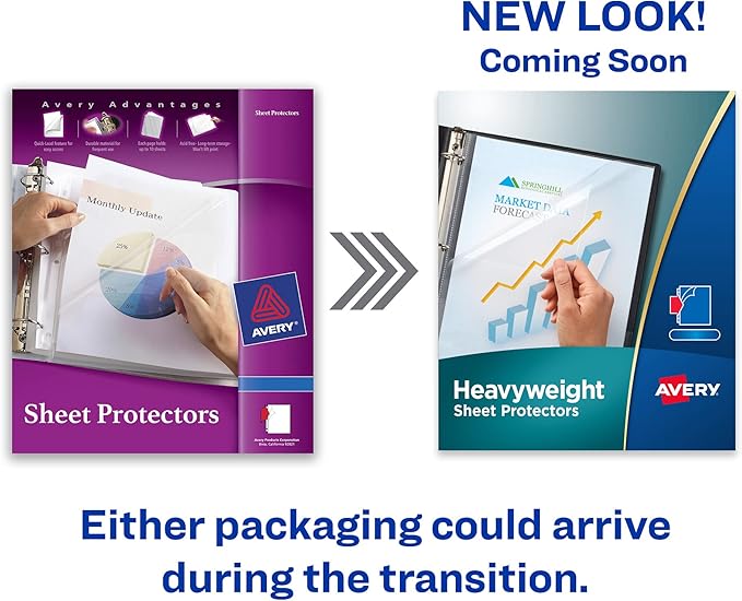 Avery Clear High-Capacity Sheet Protectors, Hold 50 Sheets, Heavyweight, 25 Multi Page Protectors (74171)