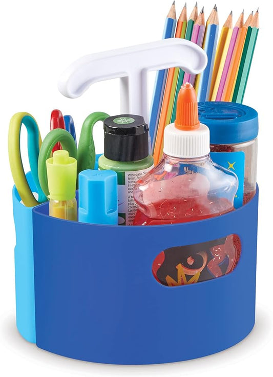 Learning Resources Create-a-Space Storage Mini Center Blue - Desk Organizer for Kids, Homeschool, Caddy, Back to School, Classroom Must Haves