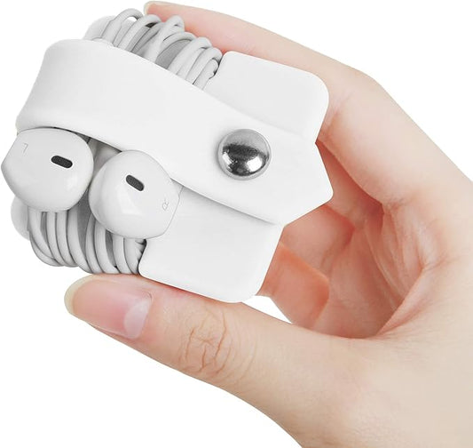 Cord Organizer Earbuds Holder Earphone Wrap Earphones Organizer Headset Headphone Earphone Wrap Winder Cord Manager Cable Winder White