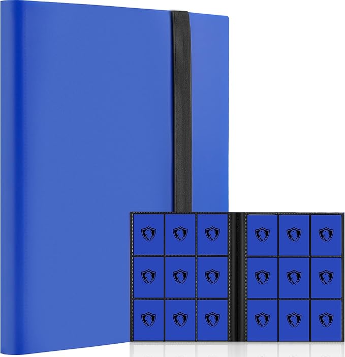 Card Binder, Premium Card Book for 360 Cards, Sturdy Card Album for Collectible Cards, Side-Loading Card Collection Folder for TCG, MTG, Yugioh, Other Game Cards, Sport Cards, Dark blue