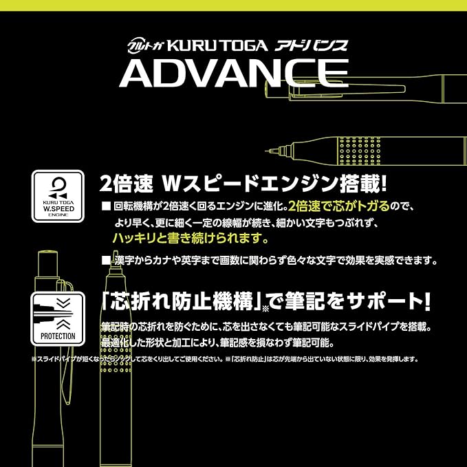 uni Kurutoga Advance Upgrade Model 0.5mm Mechanical Pencil, White Body (M510301P.1)