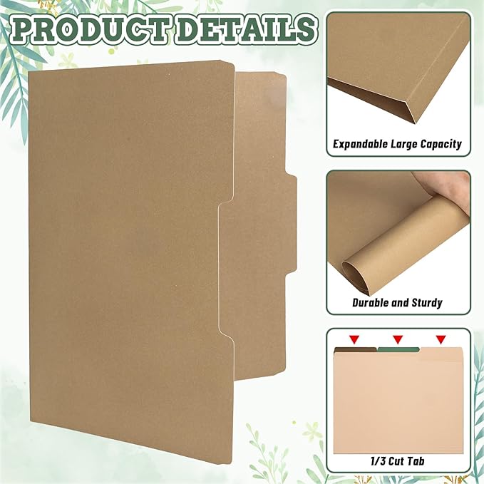 Whaline 24 Pack Woodland Themed File Folders Letter Size 4 Colors Sage Green Brown Fall File Pockets with 1/3 Cut Tab Mallard Duck Theme Paper Folder for Office Classroom Supplies, 8.9 x 11.6 Inch