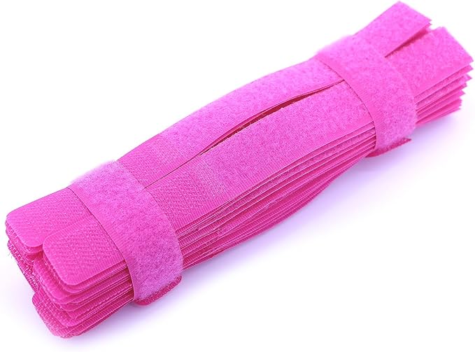 Pasow 50pcs Cable Ties Reusable Fastening Wire Organizer Cord Rope Holder 7 Inch (Hot Pink)