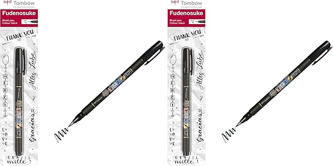 Tombow Fudenosuke Brush Pen, Soft Tip, Black (Pack of 2)
