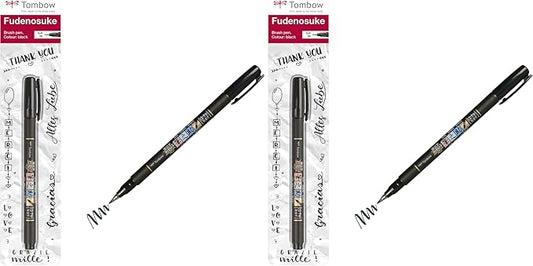 Tombow Fudenosuke Brush Pen, Soft Tip, Black (Pack of 2)
