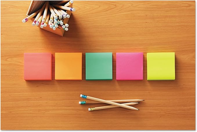 Post-it Notes 3x3 in 5 Pads America's #1 Favorite Sticky Notes, Poptimistic, Bright Colors, Clean Removal, Recyclable (655-5UC)