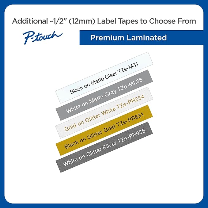 Brother Genuine P-touch, TZe-233CS, 0.47” x 26.2’, Blue on White Laminated Label Tape