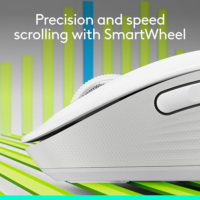 Logitech Signature M650 Wireless Mouse - for Small to Medium Sized Hands, Silent Clicks, Customizable Side Buttons, Bluetooth, Multi-Device Compatibility - Off White (Renewed)