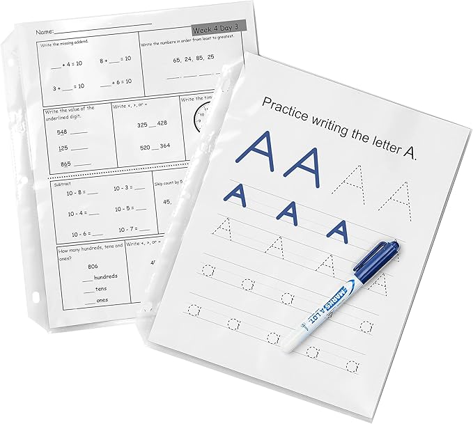 Heavyweight Easy Load Diamond Clear Sheet Protector, Side: 3-Hole Punched, Top Load 8.5 x 11 Insert, Clear Front, 200/Box