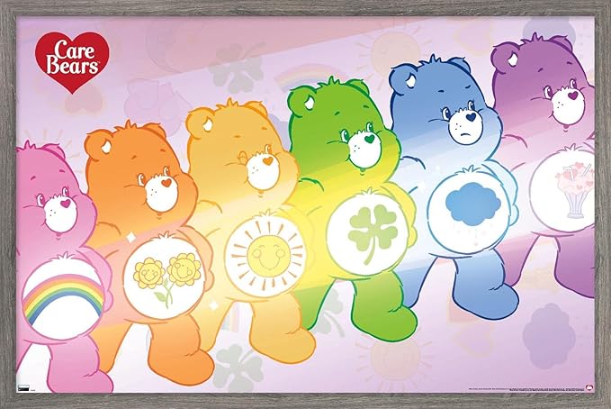 Care Bears - Care Bear Stare Wall Poster, 22.4L" x 14.7W", Barnwood Framed Version