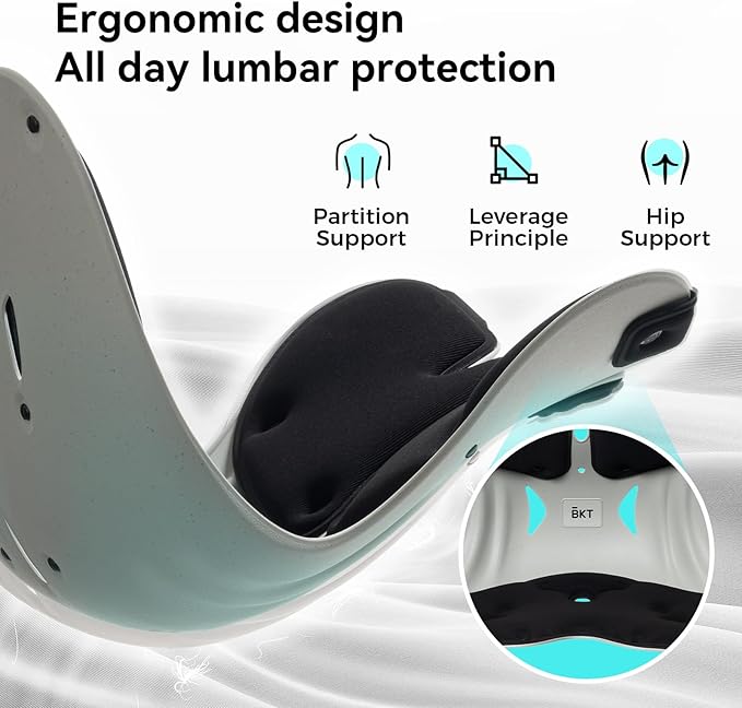 BKT Seat Cushion Chair Ergonomic Office Chair Cushions Lumbar Support for Seat Pillow Ideal for Students Office Workers Nursing Mothers Long Sitting Outdoor Fishing Floor