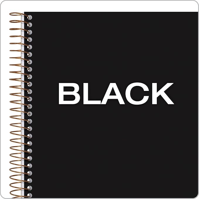 TOPS Products Journal Notetaking Planner, Wirebound, Ruled, 8-1/2"x6-3/4", Black (TOP63827) , White