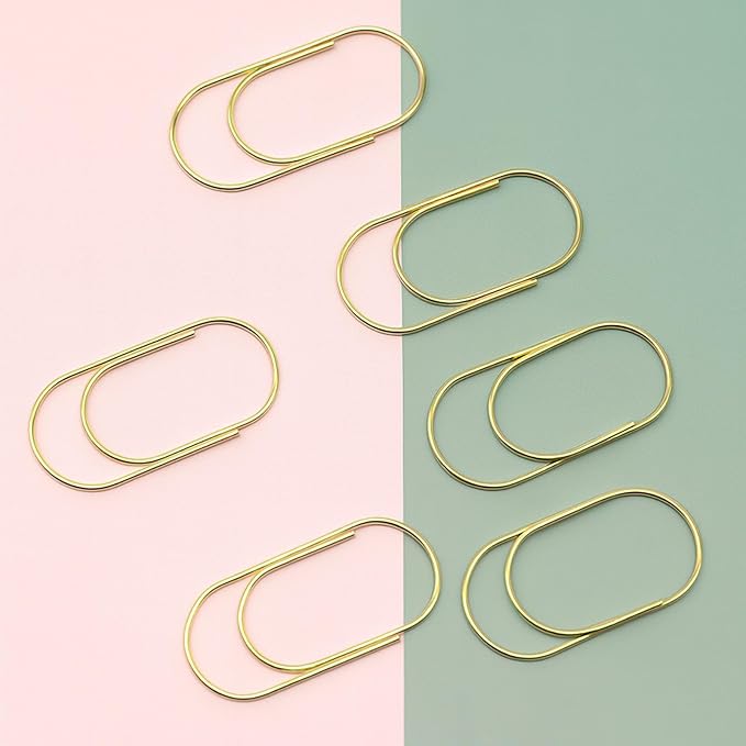 50 Pcs Jumbo Gold Paper Clips 2 inch – Planner Paper Clips, Gifts for Planner Lovers