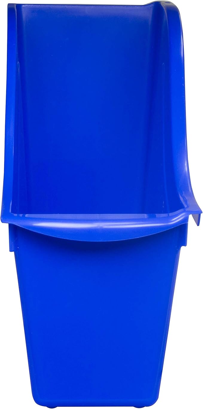 Storex Small Book Bin – Interlocking Plastic Organizer for Home, Office and Classroom, Blue, 6-Pack (71108U06C)