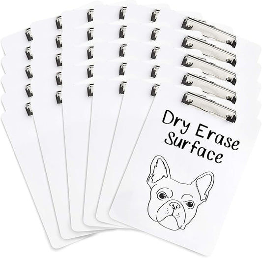 Blue Summit Supplies 30 Pack Dry Erase Clipboard, Whiteboard Clipboard for Classroom, White Board with Front Surface and Low Profile Clip, Designed for Classroom and Business Use