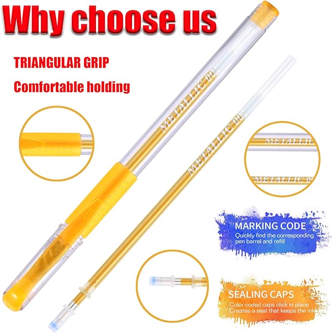 48 Pack Neon Gel Pens, 24 Colored Gel Pen with 24 Refills,40% More Ink Write Smooth for Adults Coloring Books Drawing Doodling Scrapbooks Bullet Journaling