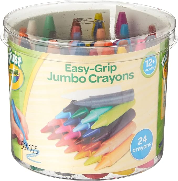 CRAYOLA MyFirst Jumbo Crayons - Assorted Colours (Pack of 24), Easy-Grip Colouring Crayons Perfect for Toddlers Hands, Ideal for Kids Aged 12+ Months