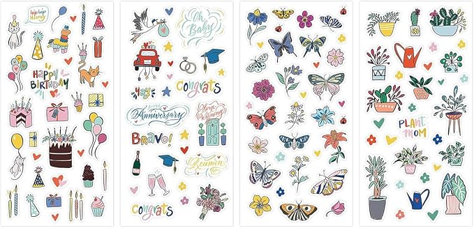 Blue Sky Holidays & Seasons 1200+ Sticker Pack, Planner and Calendar Pack, 4.49” x 9.06”, Full Color, 24 Sheets