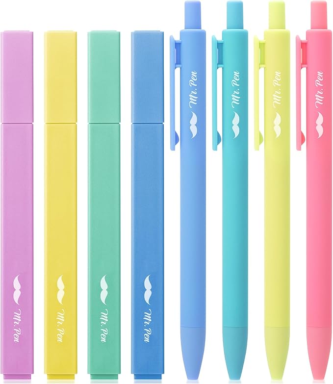 Mr. Pen- Bible Highlighters and Pens No Bleed, 8 Pack, Colorful Bible Pens and Highlighters No Bleed