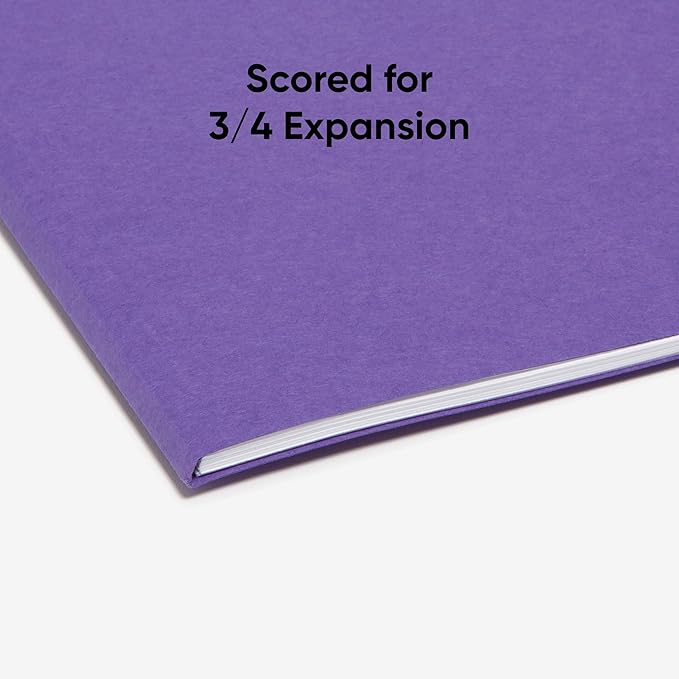Smead Standard File Folders, Purple, 1/3-Cut Tabs, Letter Size (13043), 100 Count (Pack of 5)