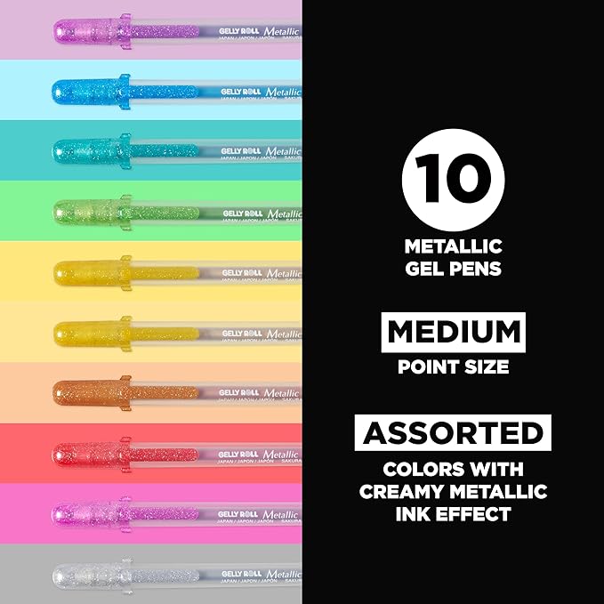 SAKURA Gelly Roll Metallic Gel Pen 10-Pack (57370)