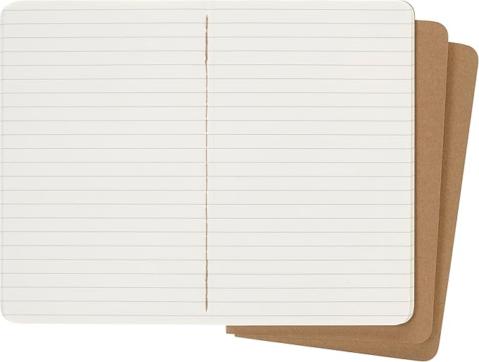Moleskine Cahier Journal, Soft Cover, Large (5.5" x 3.5" (M)) Ruled/Lined, Black, 80 Pages (Set of 3)