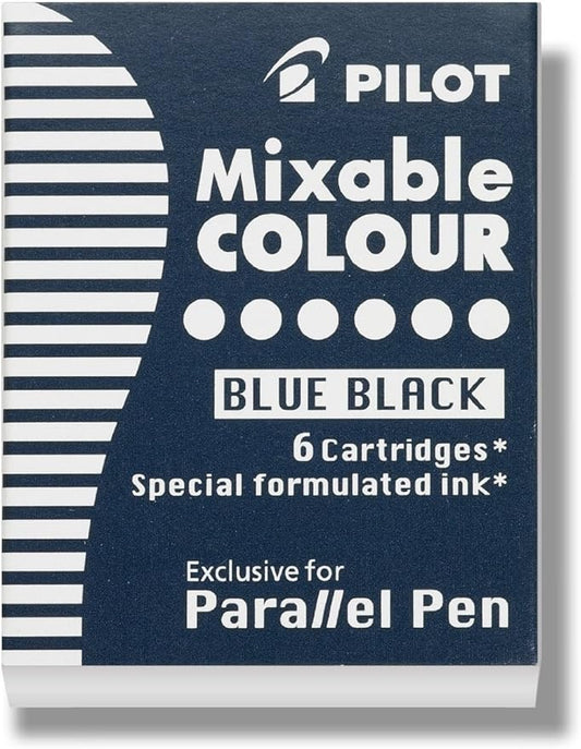 PILOT Parallel Mixable Color Ink Refills for Calligraphy Pens, Blue Black, 6-Pack (77306)